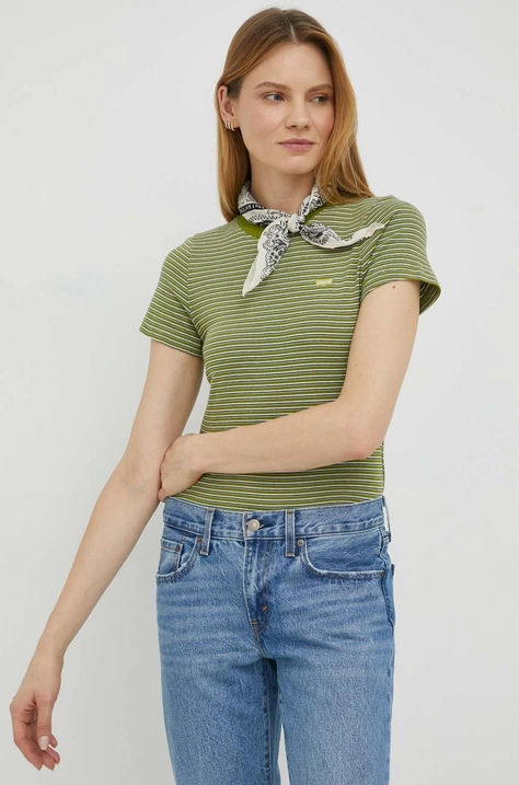 Levi's tricou din bumbac culoarea verde