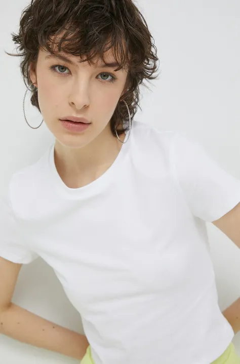 Majica kratkih rukava Abercrombie & Fitch za žene, boja: bijela