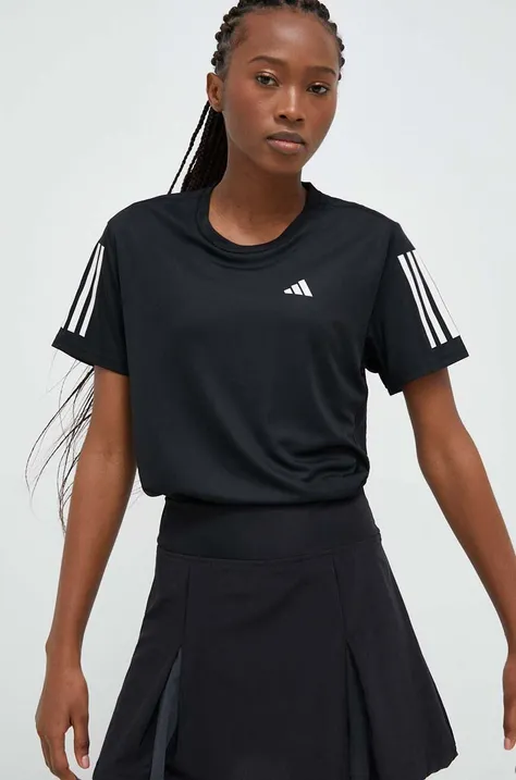Μπλουζάκι για τρέξιμο adidas Performance Own the Run χρώμα: μαύρο