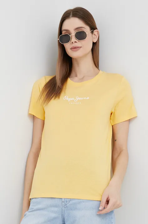 Βαμβακερό μπλουζάκι Pepe Jeans Wendy χρώμα: κίτρινο