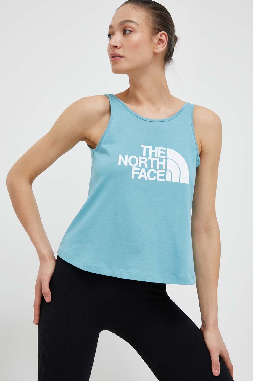 Βαμβακερό Top The North Face χρώμα: τιρκουάζ