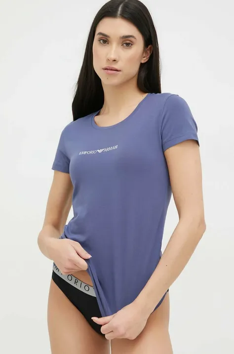 Homewear majica kratkih rukava Emporio Armani Underwear boja: tamno plava