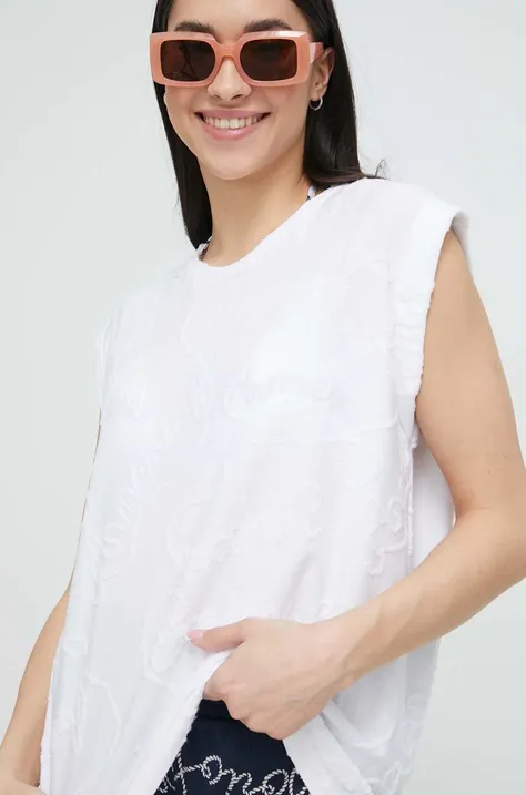 Top παραλίας Emporio Armani Underwear γυναικεία, χρώμα: άσπρο
