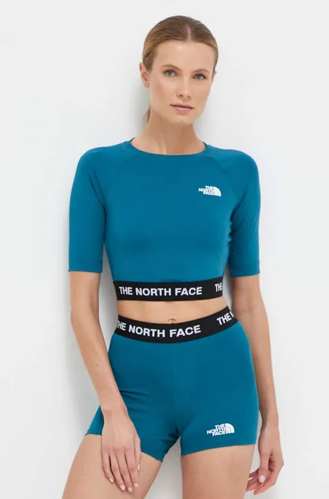 The North Face t-shirt treningowy kolor turkusowy
