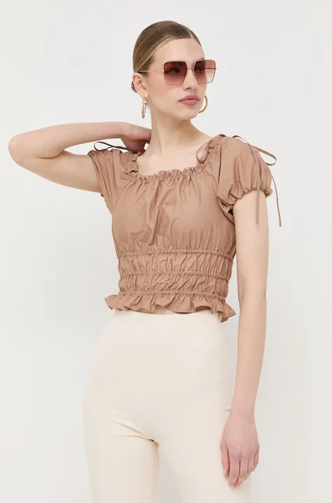 Хлопковая блузка Liu Jo цвет коричневый