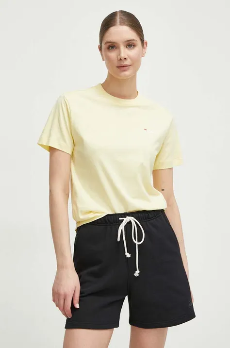 Памучна тениска Fila Biendorf в жълто