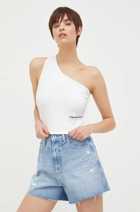 Calvin Klein Jeans top női, nyitott hátú, fehér