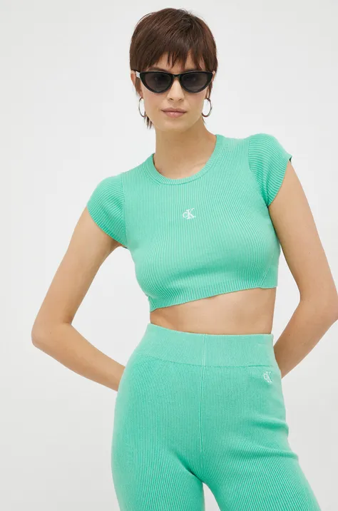 Топ Calvin Klein Jeans женский цвет зелёный