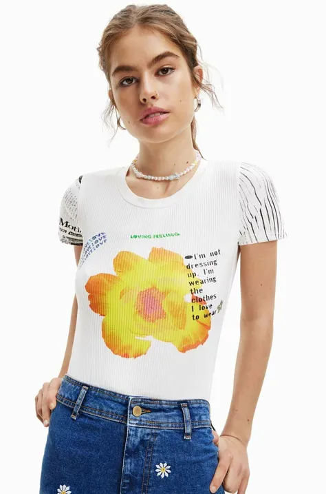 Desigual t-shirt női, fehér