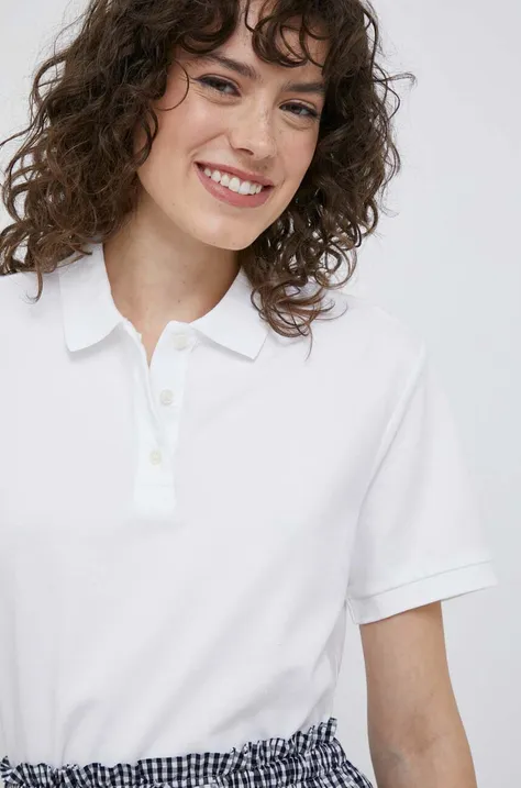 Polo majica United Colors of Benetton za žene, boja: bijela