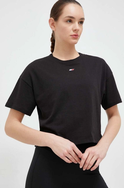 Tommy Hilfiger tricou femei, culoarea negru