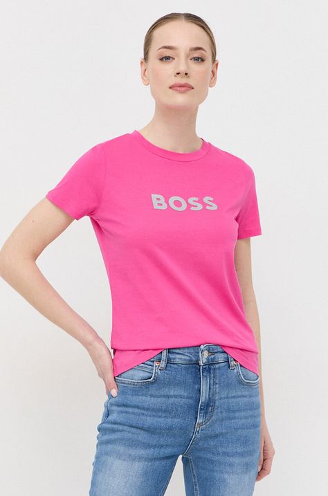 Βαμβακερό μπλουζάκι BOSS x Alica Schmidt