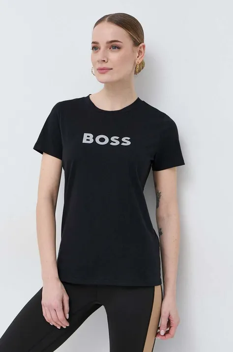 Памучна тениска BOSS x Alica Schmidt в черно