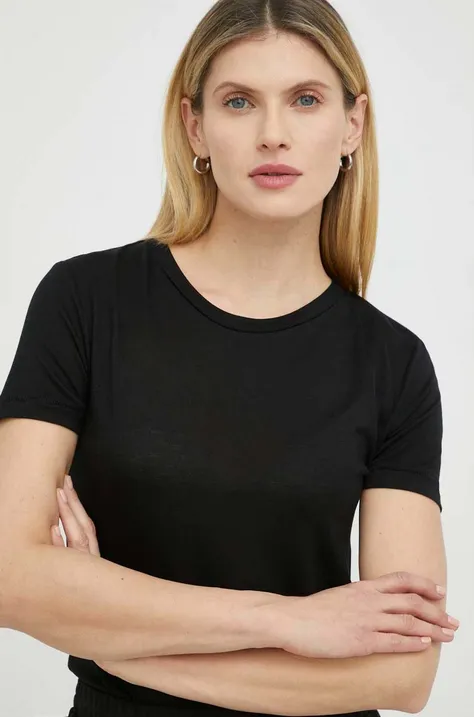 Majica kratkih rukava Bruuns Bazaar Katka za žene, boja: crna