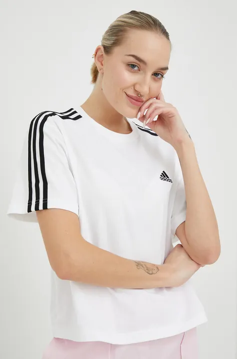 adidas t-shirt bawełniany kolor biały