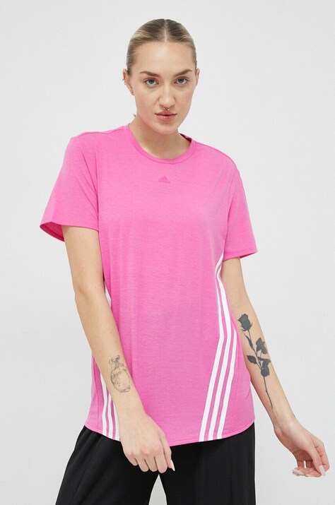 Футболка для тренинга adidas Performance Train Icons цвет розовый