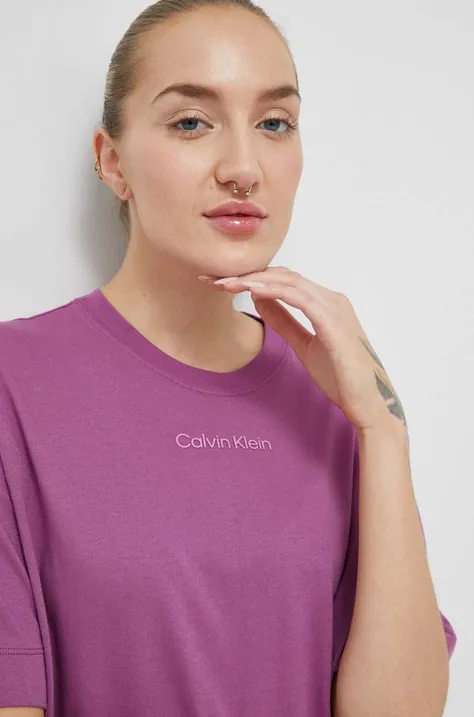 Спортивна футболка Calvin Klein Performance Essentials колір фіолетовий