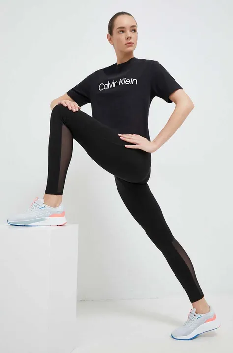 Sportska majica kratkih rukava Calvin Klein Performance Effect boja: crna