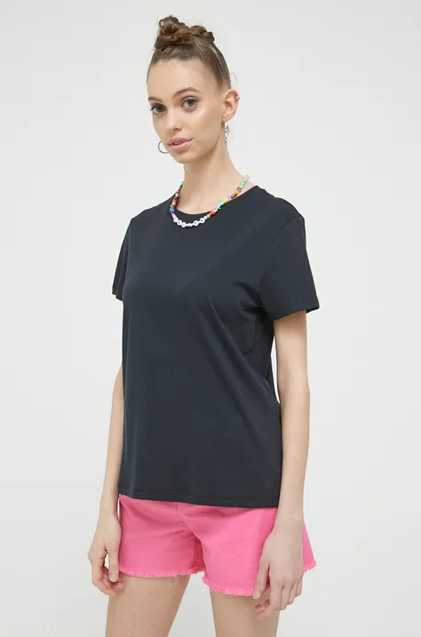 Βαμβακερό μπλουζάκι UGG χρώμα: μαύρο