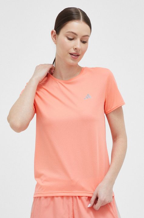 adidas Performance tricou de alergare X-City culoarea portocaliu
