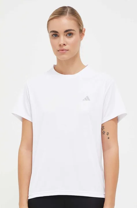 Μπλουζάκι για τρέξιμο adidas Performance Run It χρώμα: άσπρο