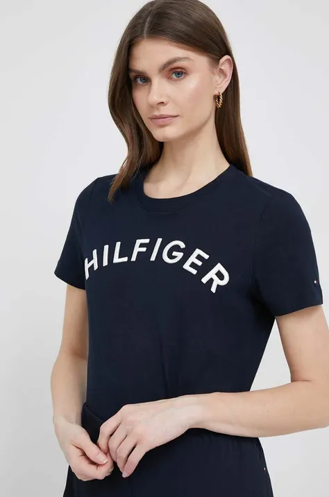 Βαμβακερό μπλουζάκι Tommy Hilfiger χρώμα: ναυτικό μπλε