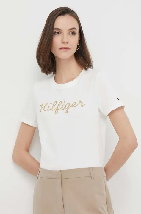 Бавовняна футболка Tommy Hilfiger колір білий