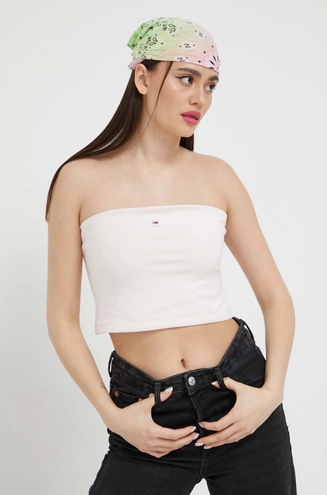 Tommy Jeans top damski kolor różowy