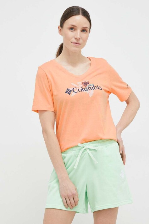Columbia tricou femei, culoarea portocaliu