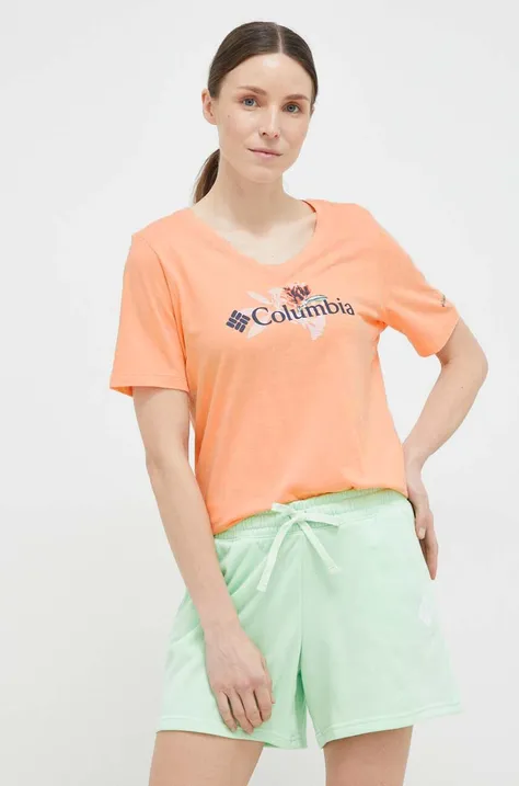 Tričko Columbia dámsky, oranžová farba