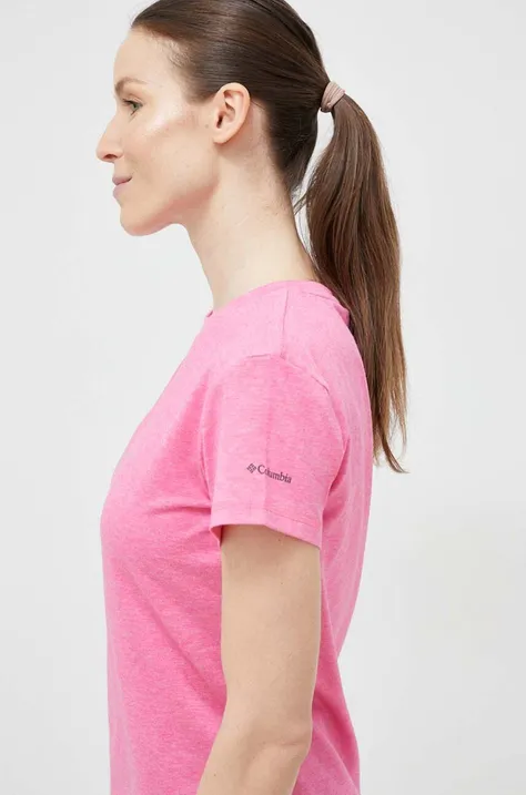 Športové tričko Columbia Sun Trek ružová farba