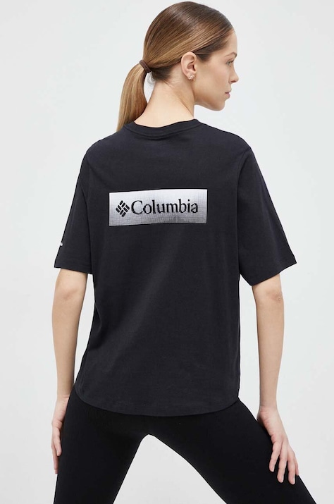 Columbia tricou North Cascades femei, culoarea negru 1992085