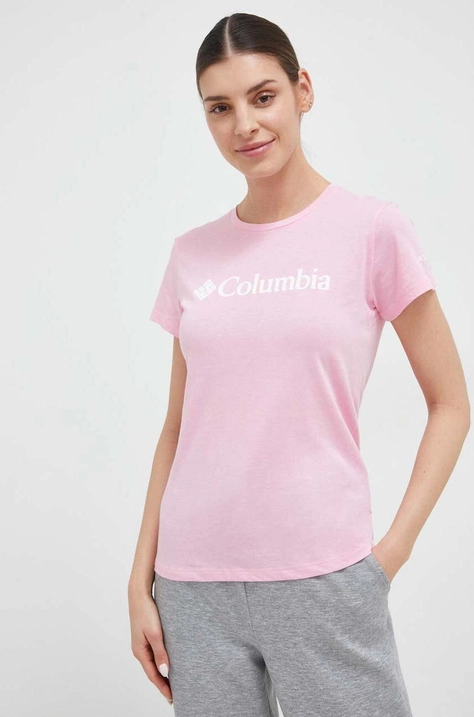 Μπλουζάκι Columbia χρώμα: ροζ