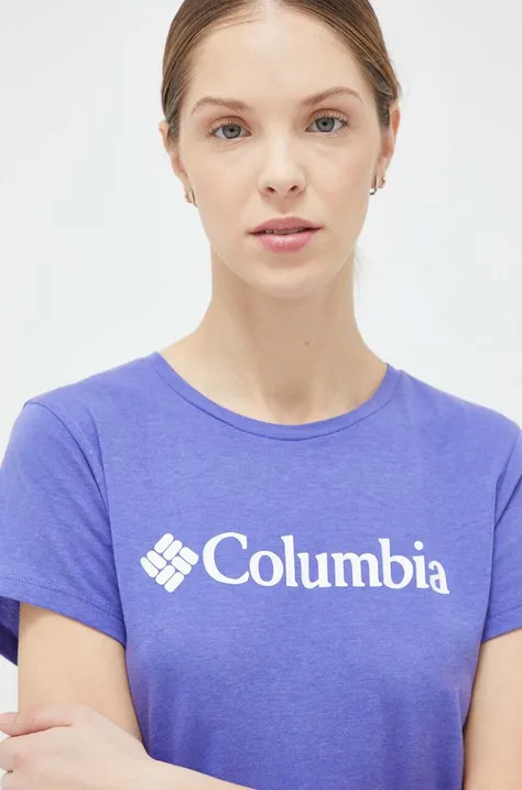 Μπλουζάκι Columbia χρώμα: μοβ