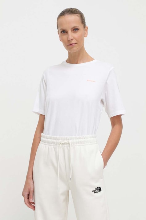 Columbia tricou din bumbac North Cascades femei, culoarea alb 2036593