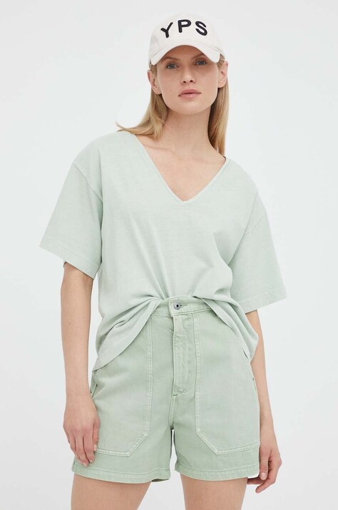 G-Star tricou din bumbac culoarea verde