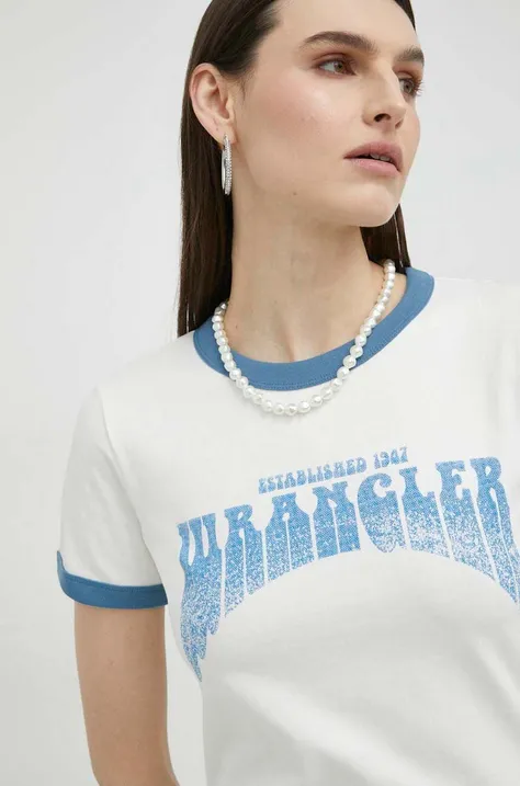 Wrangler t-shirt bawełniany kolor biały
