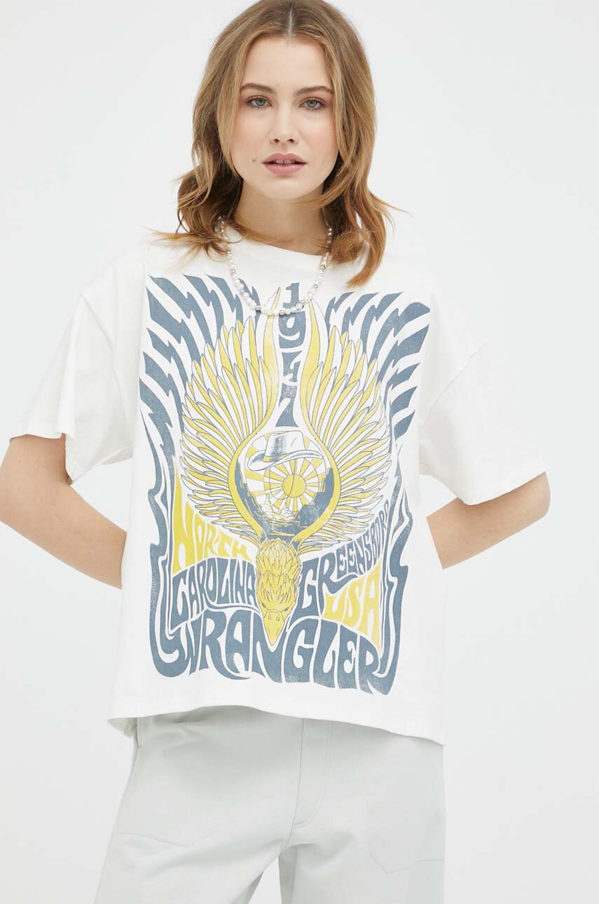 Wrangler t-shirt bawełniany kolor biały