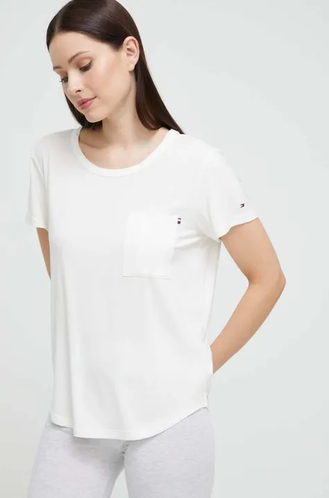 Homewear majica kratkih rukava Tommy Hilfiger boja: bijela