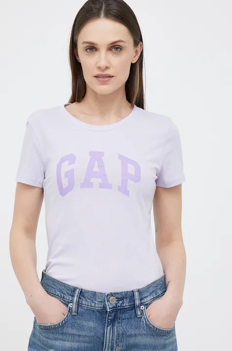 Bombažna kratka majica GAP vijolična barva