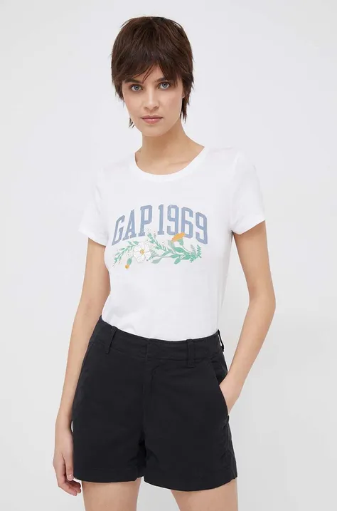 GAP t-shirt damski kolor biały