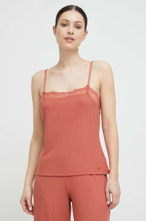 Пижамный топ Calvin Klein Underwear цвет оранжевый
