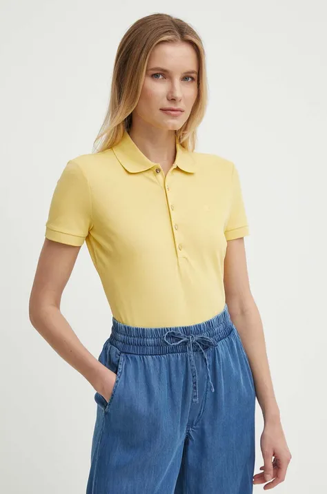 Polo tričko Lauren Ralph Lauren dámsky, žltá farba