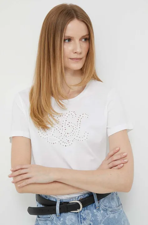 Tričko Lauren Ralph Lauren dámsky, biela farba