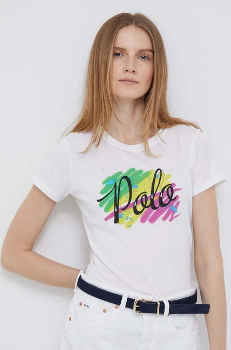 Polo Ralph Lauren t-shirt bawełniany kolor biały