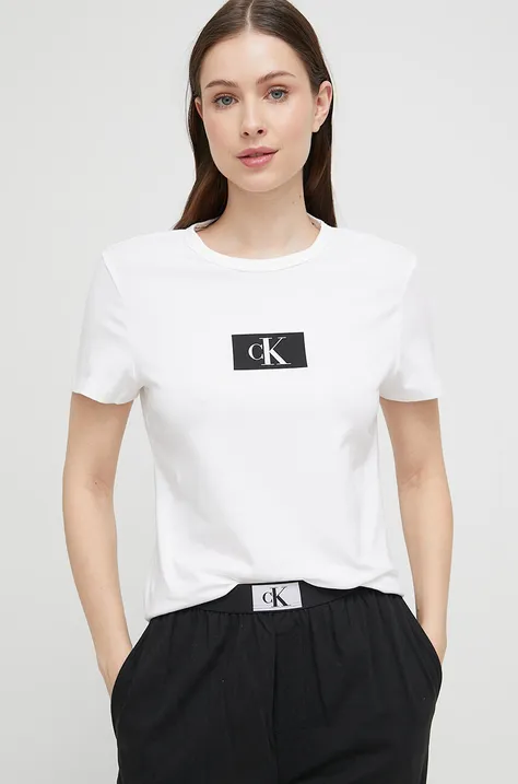 Gornji dio pidžame Calvin Klein Underwear boja: bijela