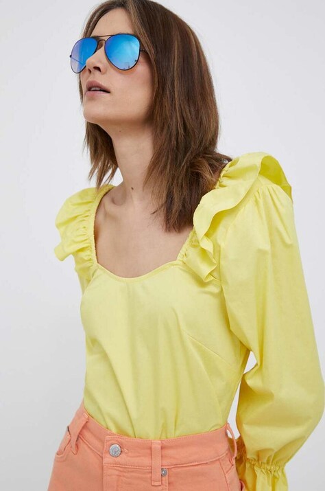 PS Paul Smith bluza femei, culoarea galben, neted