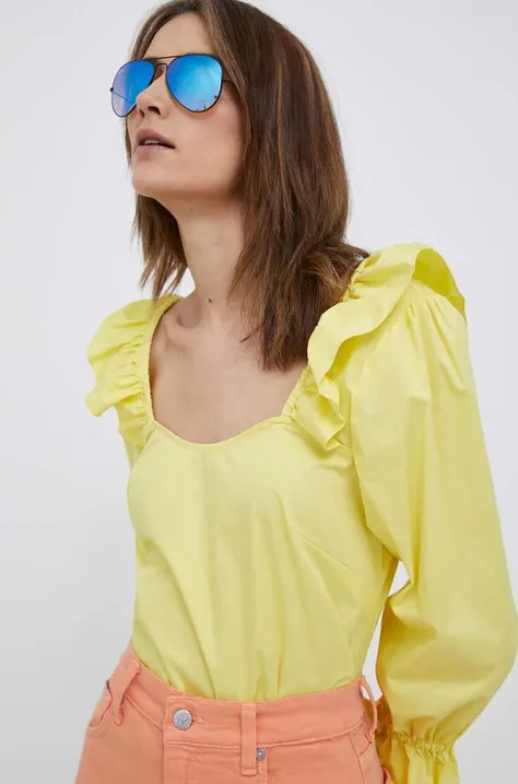 Bluza PS Paul Smith za žene, boja: žuta, glatka