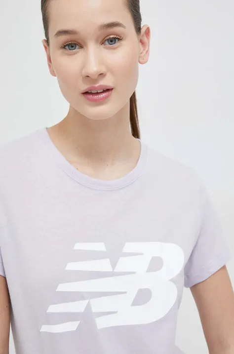 Kratka majica New Balance ženski, vijolična barva