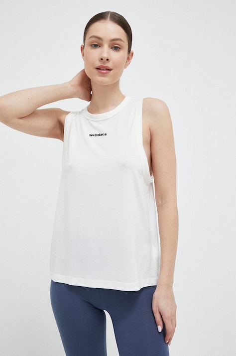 New Balance top treningowy Achiever kolor biały